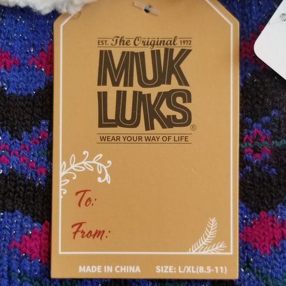 NWT MukLuks Shea Butter Cabin Socks Size L/XL (8.5-11) - Picture 5 of 9